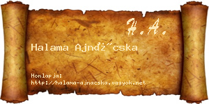 Halama Ajnácska névjegykártya